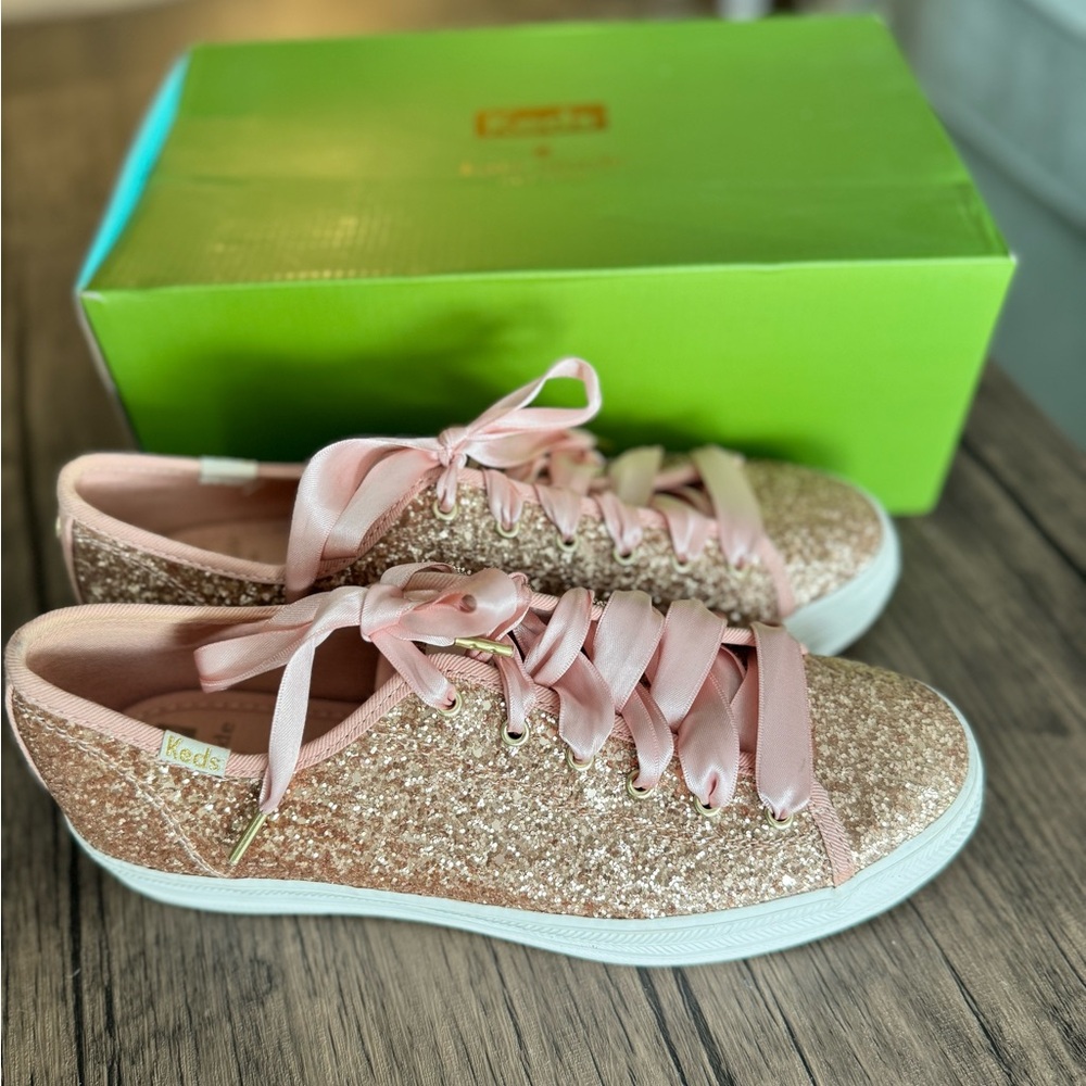 Rose Gold Glitter Kate Spade Keds